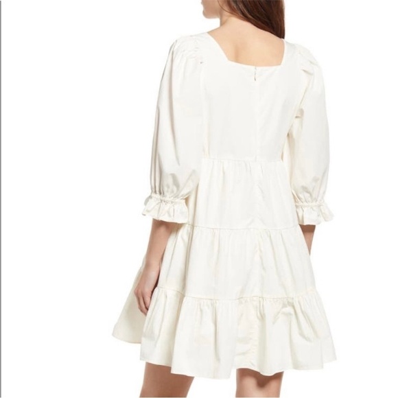 MADEWELL LIZZIE BABYDOLL MILKMAID  POPLIN PUFF SLEEVES DRESS SIZE 14W NWT CREAM - Picture 2 of 11
